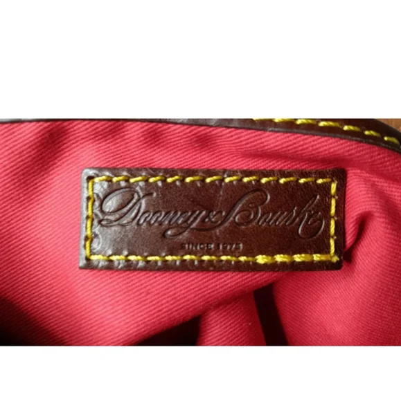 Dooney & Bourke Samba Pebbled Leather Flap Crossbody Bag Brown Small Retail $238